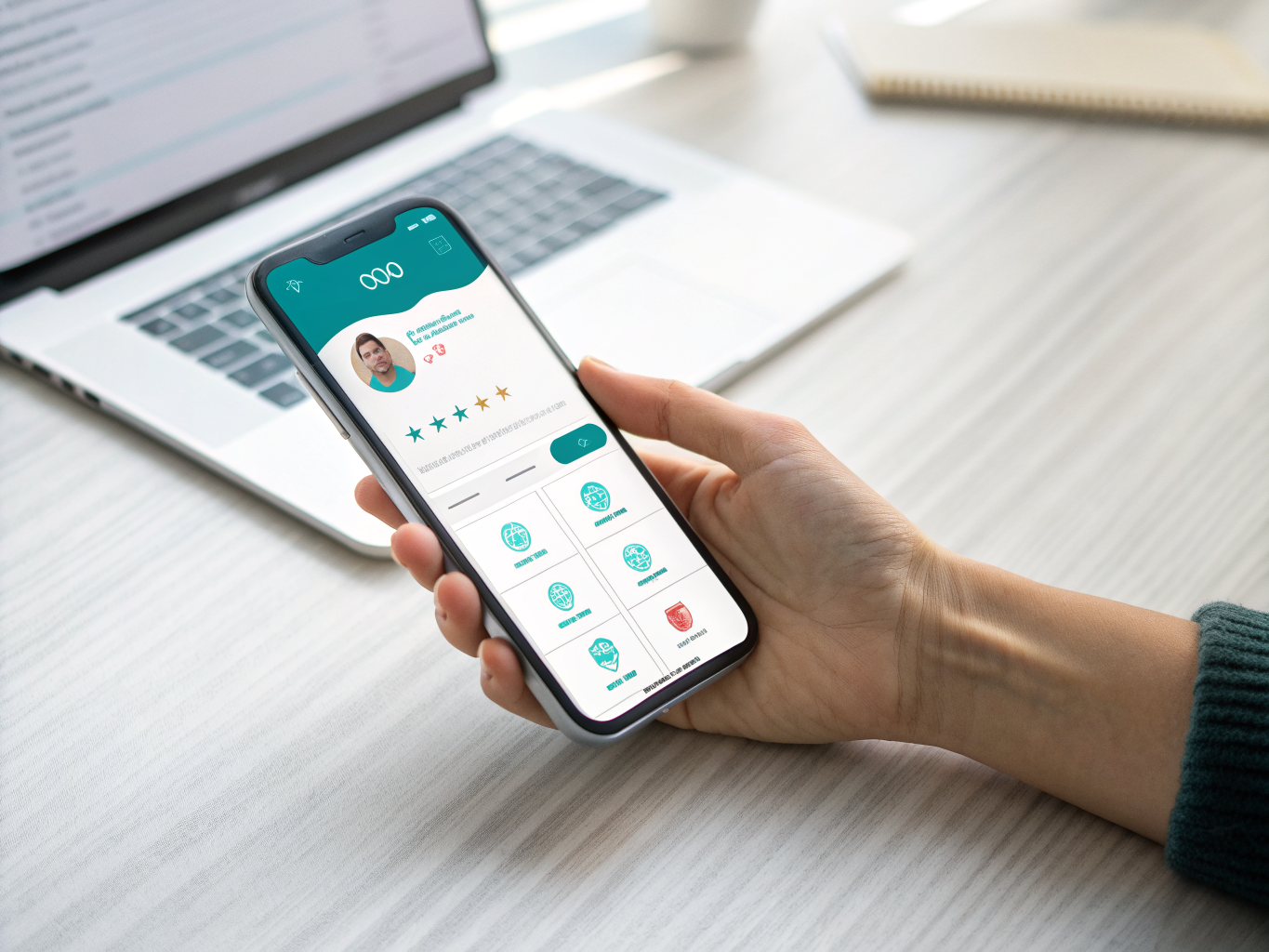High-performance mobile application interface on a smartphone screen